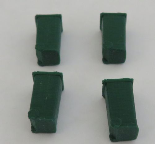 Green Wheelie Bins OO Scale - Pack of 4